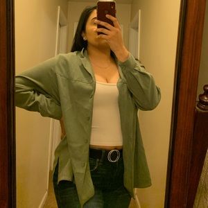 Green button up long sleeve